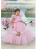 Blush Pink Butterflies Ruffled Tulle Gorgeous Flower Girl Dress Blush Pink Butterflies Ruffled Tulle Gorgeous Flower Girl Dress